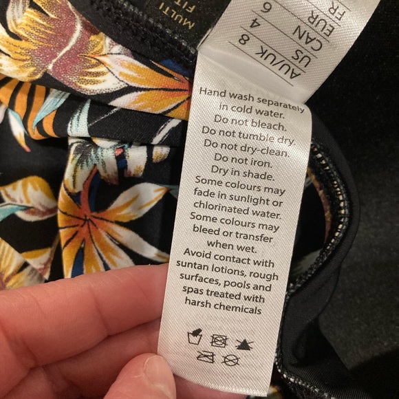 NWT, Niptuck Swim, Louise Dukes Paradise One Piece Swimsuit, Sz 4, Black Multi - Picture 11 of 16